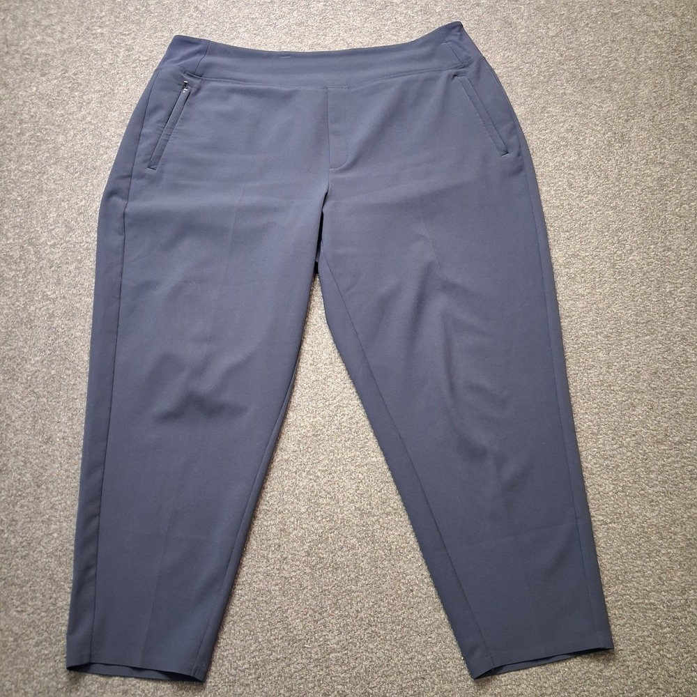 Athleta Endless High-Rise Pants Navy Blue Size 18 Tapered Travel Trousers